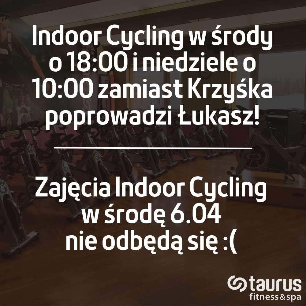 Zmiana trenera w zajęciach Indoor Cycling