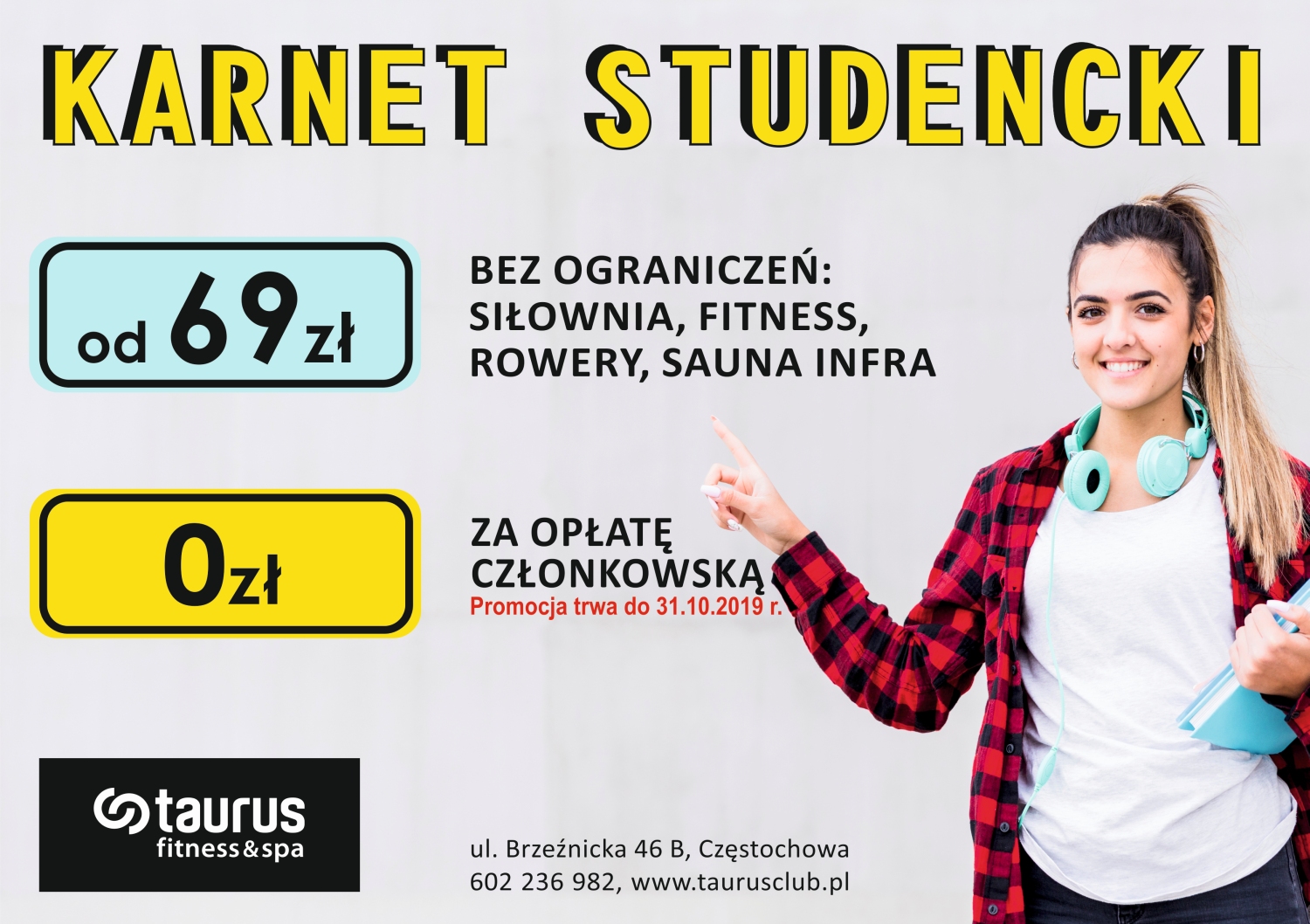 Karnet Studencki  bez opłaty!