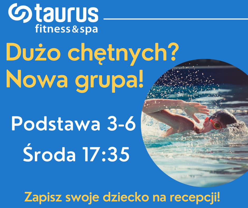 Nowa grupa podstawowa nauki pływania 3-6 w środę!