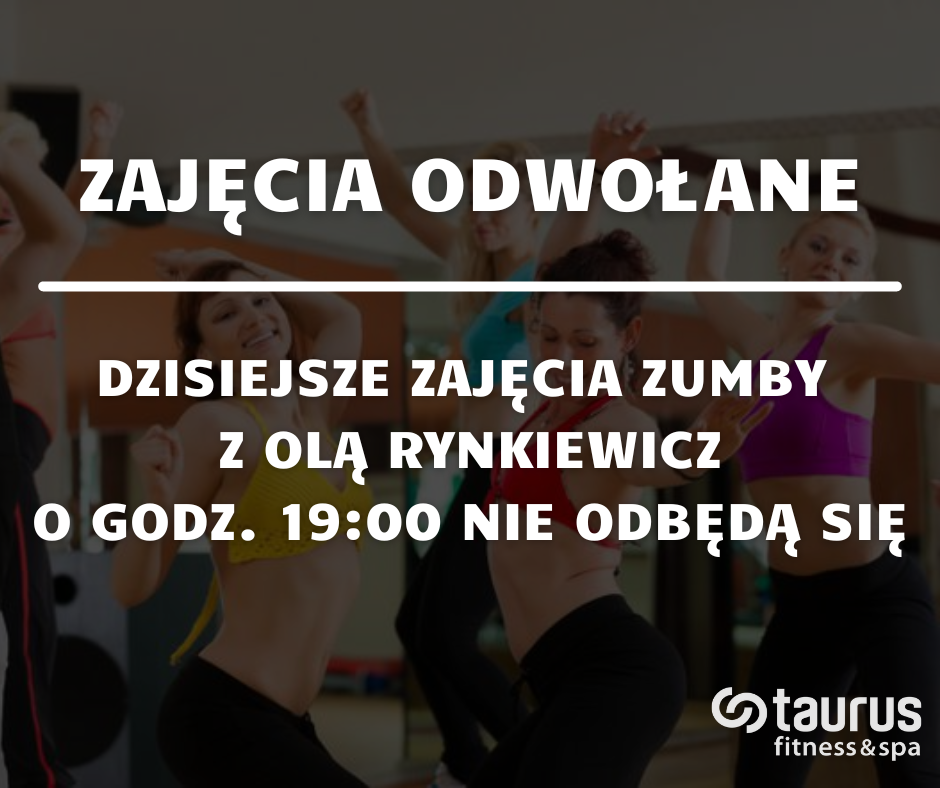 Dzisiejsze zajęcia Zumby nie odbędą się