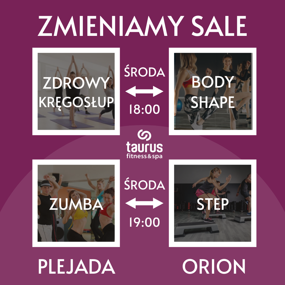 Zamieniamy sale zajęć w środy!