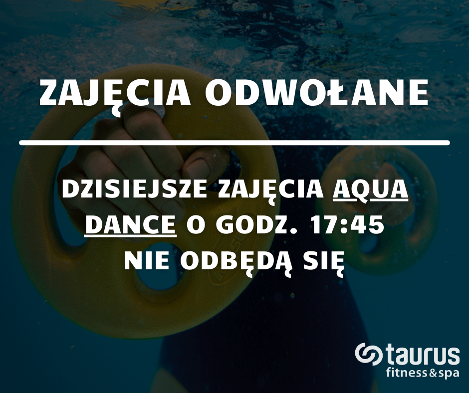 Zajęcia AQUA DANCE 06.12 nie odbędą się