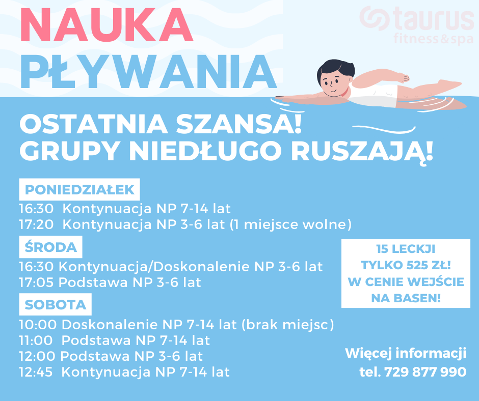 Wystartowały zapisy na naukę pływania!